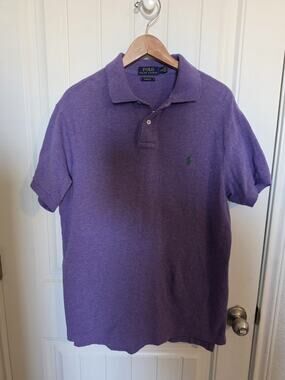 Polo Ralph Lauren Men's Large Purple Green Pony Short Sleeve Polo Preppy Golf